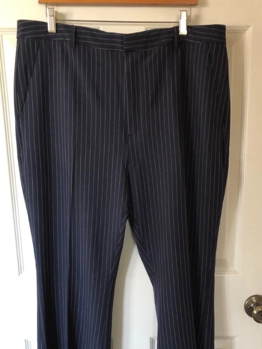 Banana Republic Blue Stripe Bootcut Fit Dress Pants Work Trousers Womens Size 16
